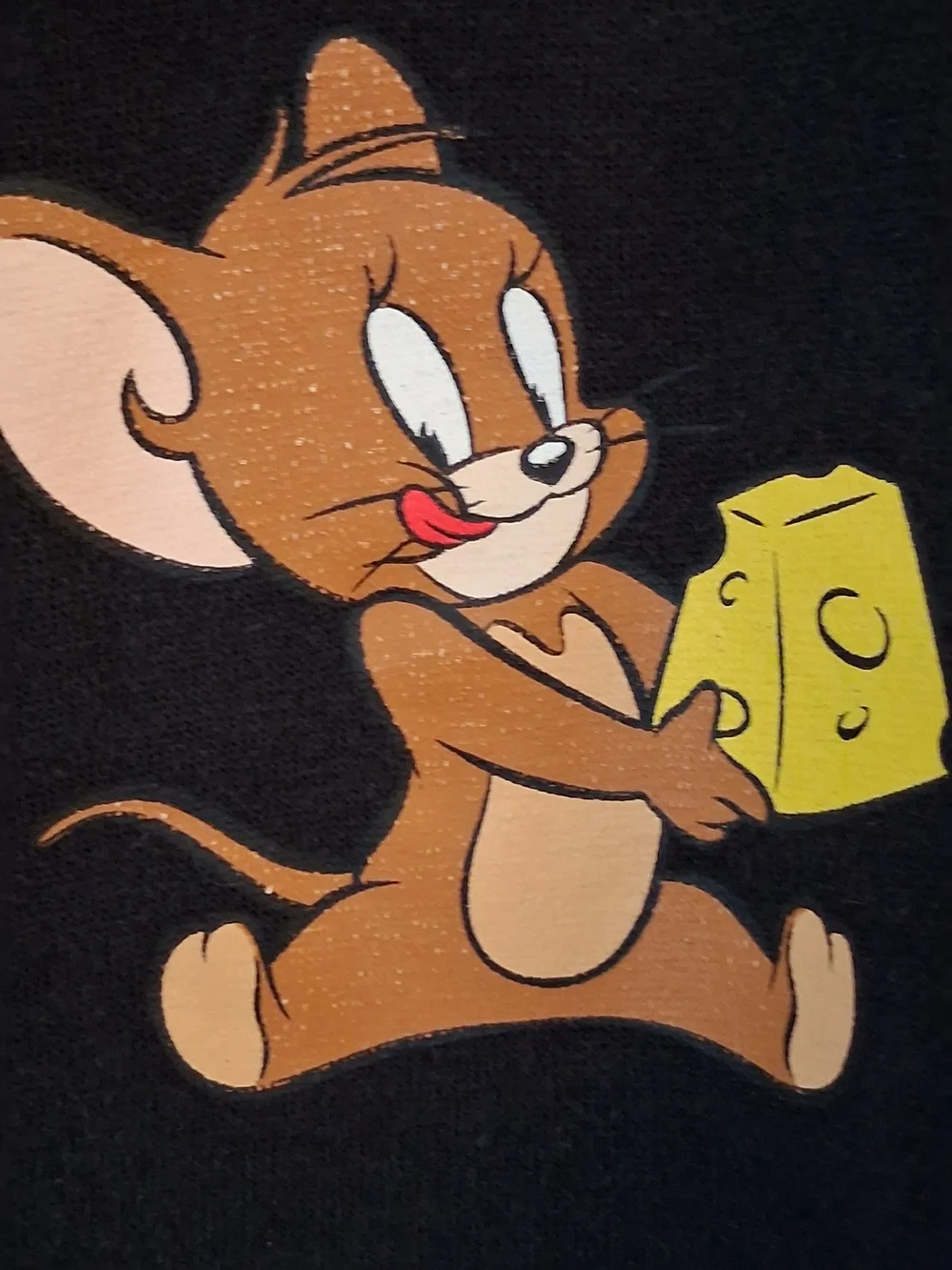 Men's Black Short-Sleeve Tee with Jerry Mouse Graphic